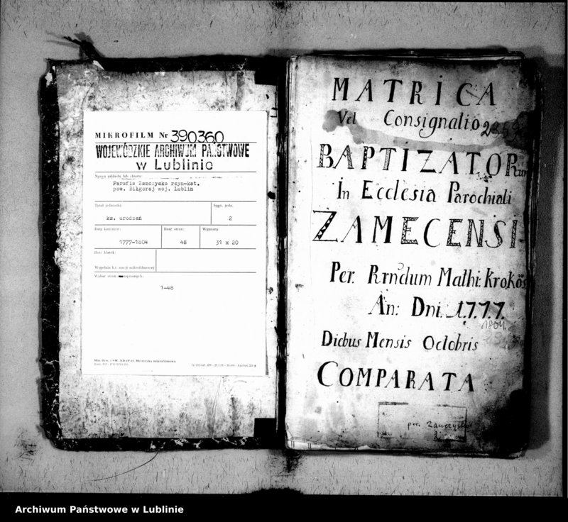 Obraz 3 z jednostki "Metrica baptisatorum"