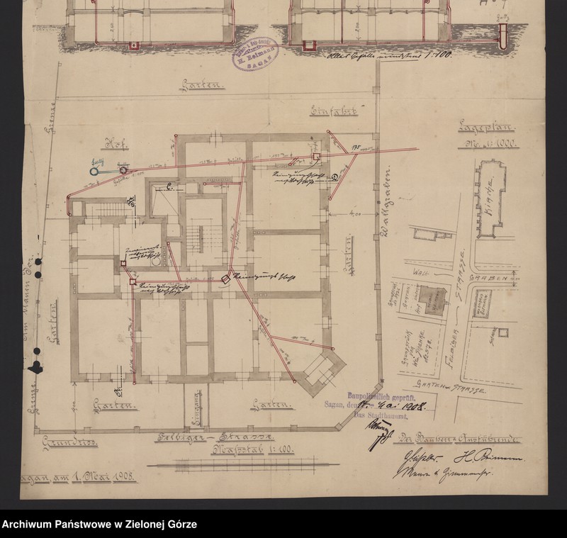 Obraz 4 z jednostki "Felbigerstrasse. Abwässerungsanlage für das neuerbaute Wohnhaus. H. Reimann. "
