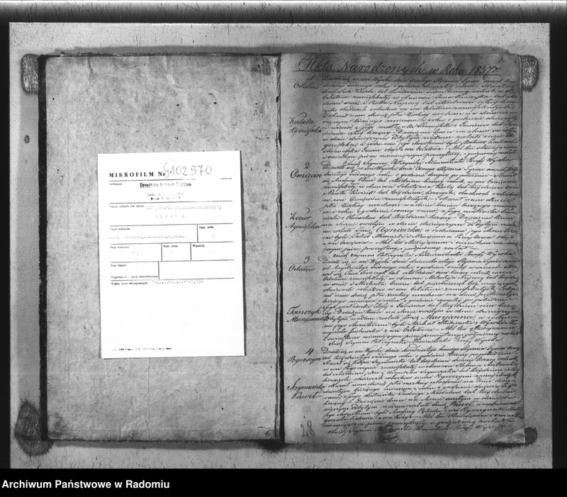 Obraz 3 z jednostki "Książka Duplikat Parafii Wysoka w powiecie Szydłowieckim Obwodzie Opoczyńskim Gubernij Sandomierskiej rok 1837 sporządzona"