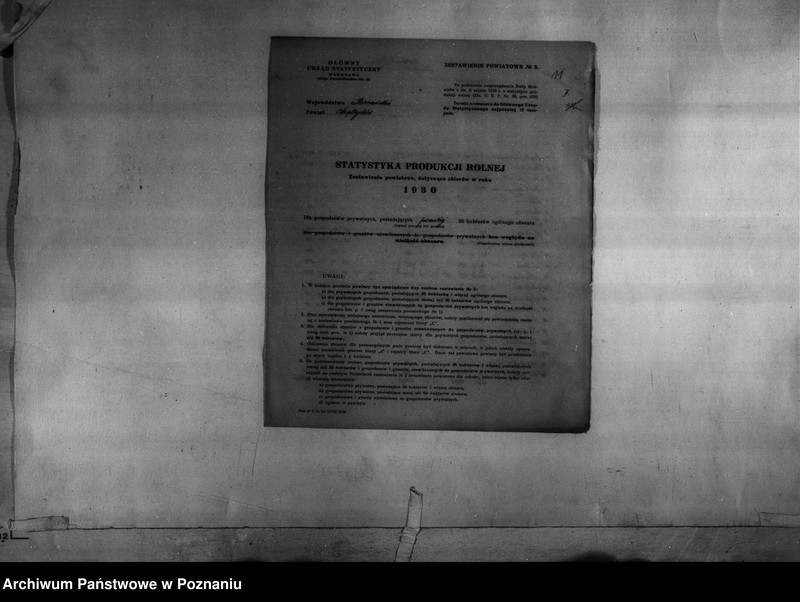 Obraz 13 z jednostki "/Statystyka produkcji rolnej - zestawienie powiatowe dotyczące zbiorów z terenu powiatu międzychodzkiego/"