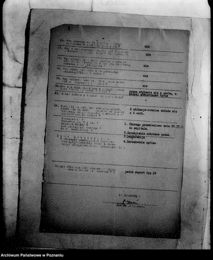 Obraz 13 z jednostki "/Wynik dochodzeń w sprawie zachorzenia na dur brzuszny/"