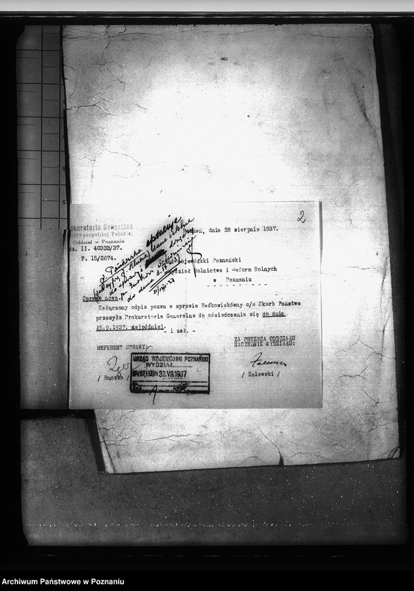 Obraz 6 z jednostki "Franciszka Maćkowiaka c/a Skarb Państwa odprawa z art. 44 Pępowo powiatu gostyńskiego"