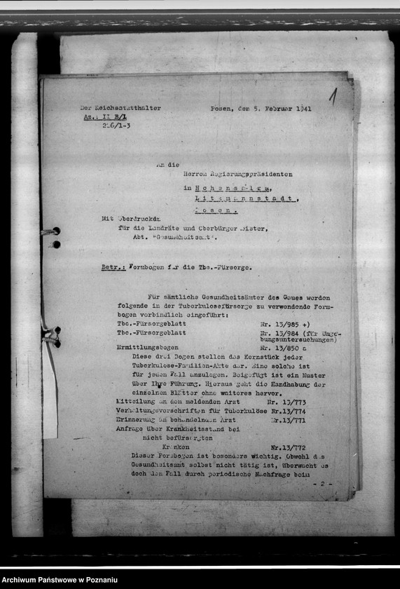 Obraz 5 z jednostki "Tuberkulosenfürsorge. Gesundheitliches Aufklärungsmaterial. Amtsärztliche Begutachtung von Neubauern und Anliegersiedler"