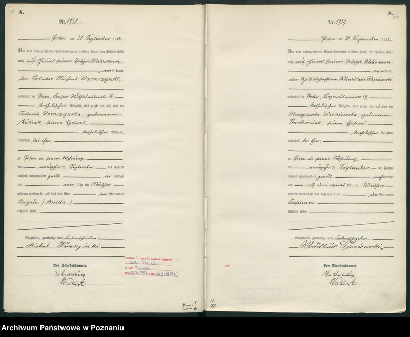 Obraz 17 z jednostki "Księga miejscowa urodzeń tom V -VI [Rejestr główny urodzeń]"