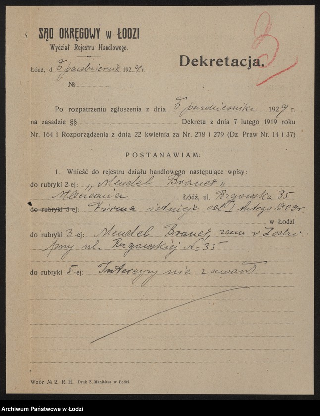 Obraz 5 z jednostki "Mendel Broner – mleczarnia"