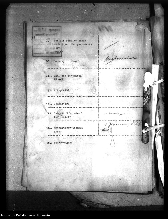 Obraz 16 z jednostki "Wohnungszuweisungen für Deutsche. Verdrängung der Polen."