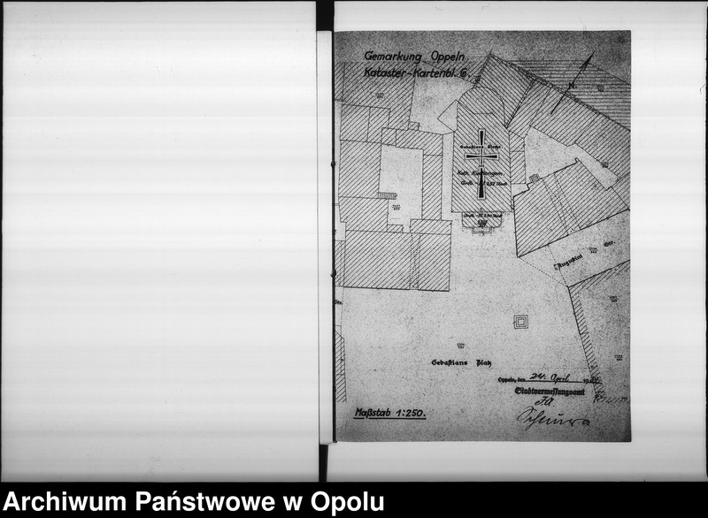 Obraz 14 z jednostki "[Dotyczy rozbudowy kościółka św. Sebastiana w Opolu, odstąpienia parceli przez gminę miejską na powyższy cel]"