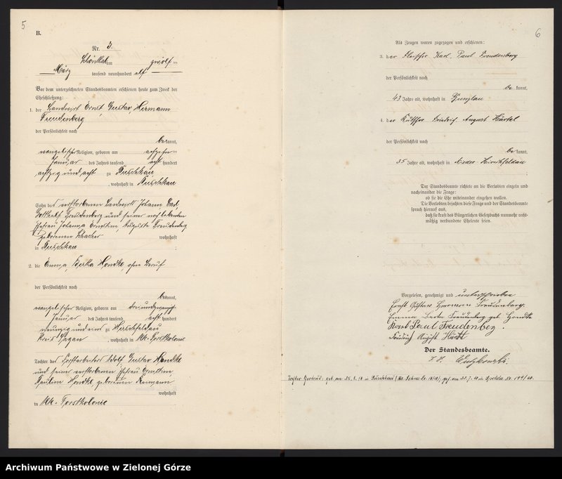 image.from.unit.number "Heirats-Haupt-Register Standesamt Sagan Land"