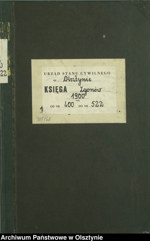 image.from.unit.number "Sterbe-Haupt-Register Tom II,Nr 400 - 522"