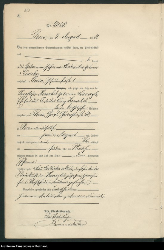 Obraz 13 z jednostki "Księga miejscowa urodzeń t. V"