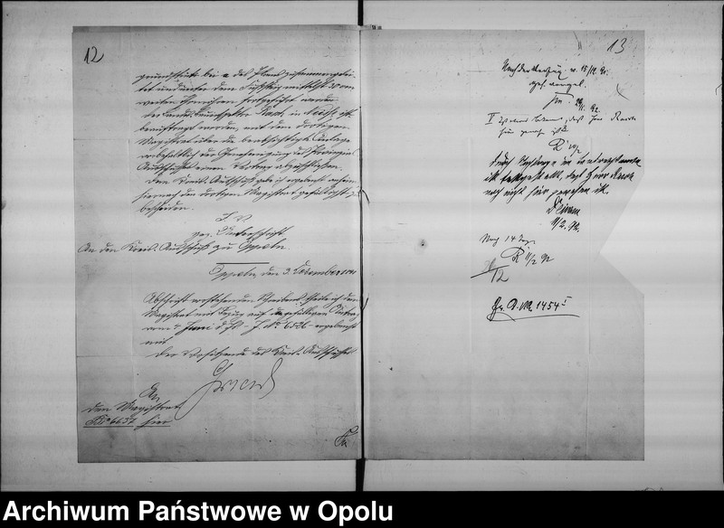 Obraz 13 z jednostki "Acta des Magistrats zu Oppeln betreffend Anlage eines Fussweges auf der Oppeln-Breslauer Chaussen nach dem Friedhofe zu. Vol. I"