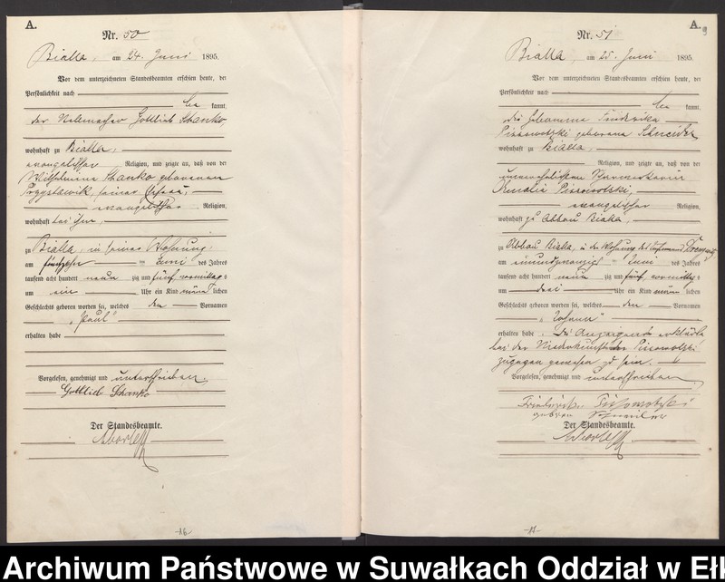 image.from.unit.number "[Geburts-Haupt-Register des Königlichen Preussischen Standes-Amtes Bialla Kreis Johannisburg]"