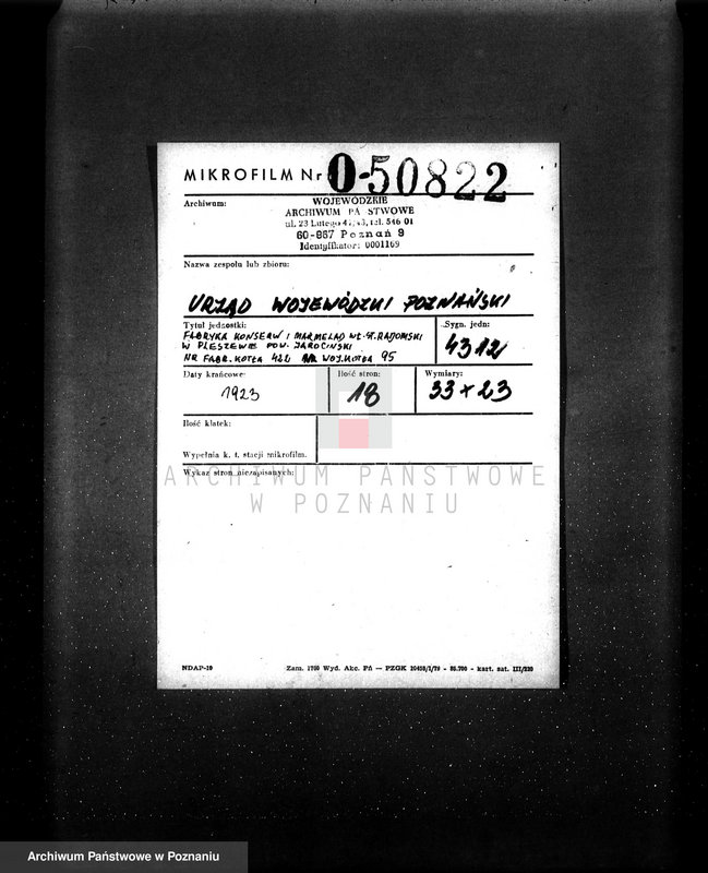 Obraz 2 z jednostki "Fabryka konserw i marmelad, własność St. Radomski w Pleszewie pow. jarociński nr fabr kotła 422, nr woj. kotła 95"