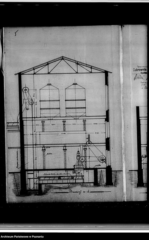 Obraz 9 z jednostki "Rysunek techniczny na ustawienie wirówek, podnośników i przenośników w Cukrowni we Wrześni"
