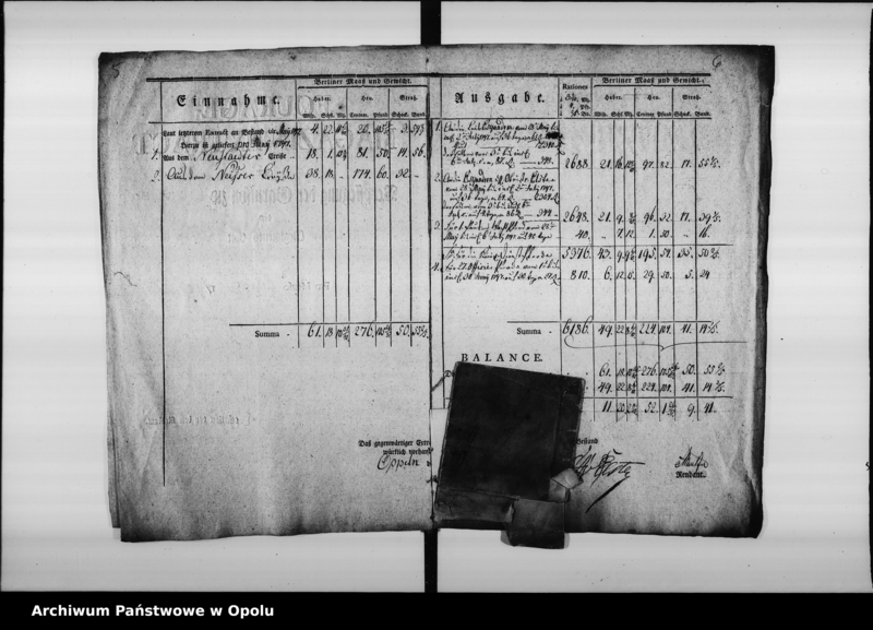 image.from.unit.number "Fourage Extracte über die Verpflegung der in Oppeln in Garnison stehenden 2 Esquadrons des Hochlöbl[ichen] v[on] Holtzendorffschen Cürassier Regiments. Vom 1-ten Iuny 1797 bis ult: May 1798"