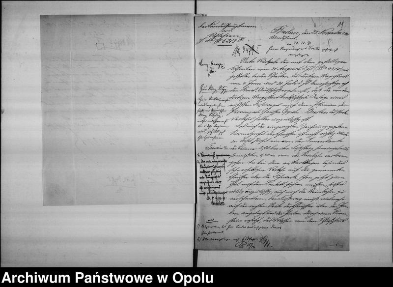 Obraz 12 z jednostki "Acta des Magistrats zu Oppeln betreffend Anlage eines Fussweges auf der Oppeln-Breslauer Chaussen nach dem Friedhofe zu. Vol. I"