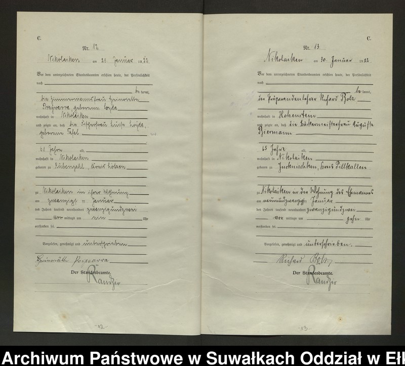 image.from.unit.number "Sterbe=Haupt=Register des Königlichen Preussischen Standes-Amtes Nikolaiken Kreis Sensburg"