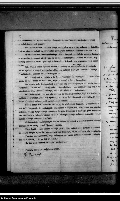 Obraz 13 z jednostki "Protokoły zebrań Zarządu Okręgu Poznańskiego"