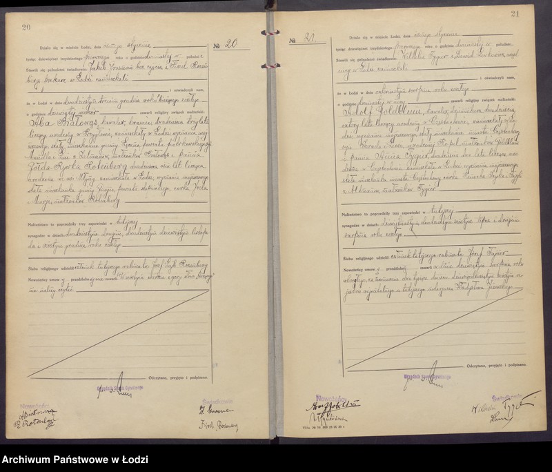 Obraz 13 z jednostki "Akta małżeństw od numeru 1 do numeru 700"