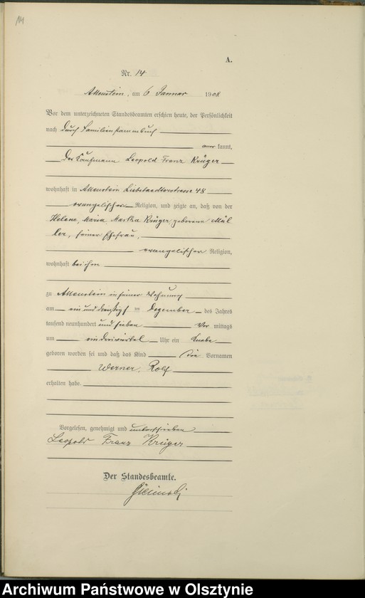 image.from.unit.number "Geburts-Haupt-Register Tom I, Nr 1-398"