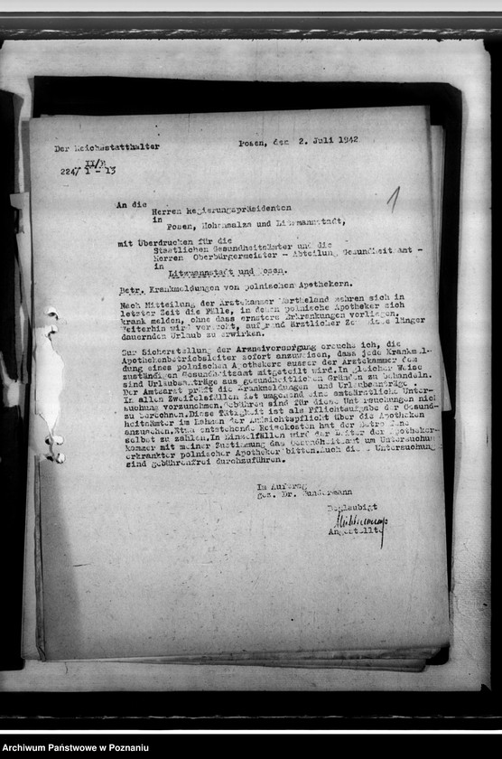 Obraz 5 z jednostki "Krankenmeldungen von polnischen Apotheken. Getreidereinigungszwang"