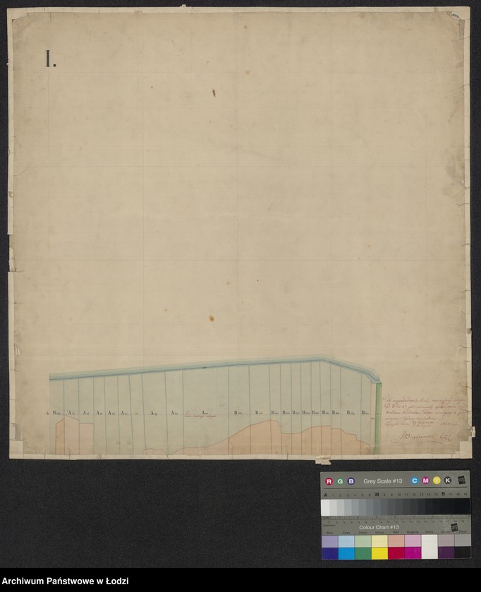 Obraz 1 z jednostki "Odrys pomiaru miasta rządowego Zgierz w gubernii warszawskiej, powiecie łęczyckim położonego ..."