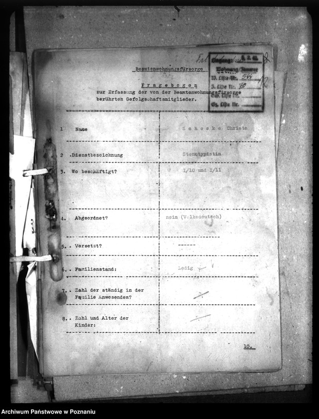 Obraz 17 z jednostki "Wohnungszuweisungen für Deutsche. Verdrängung der Polen."