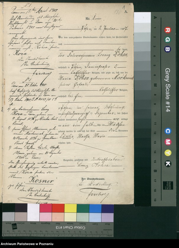 Obraz 3 z jednostki "Księga miejscowa urodzeń tom I [Rejestr główny urodzeń]"