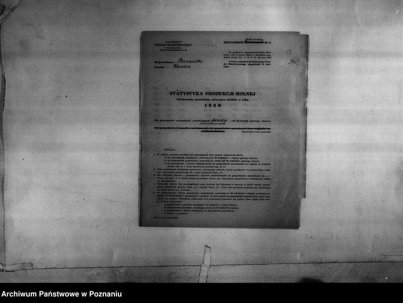 Obraz 15 z jednostki "/Statystyka produkcji rolnej - zestawienie z terenu powiatu kościańskiego"