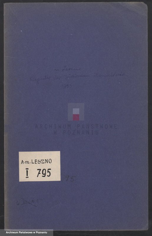 Obraz 1 z jednostki "Register der jüdischen Handelslute; język niemiecki"