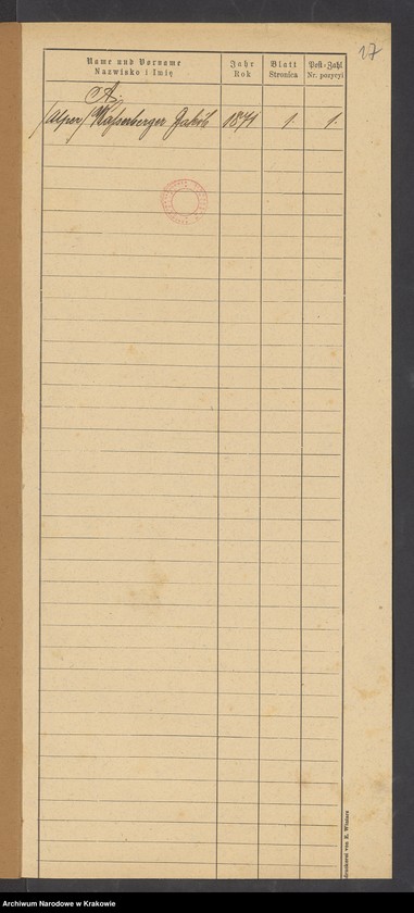 image.from.unit.number "Księga metr.[ykalna] śmierci okręgu metr.[ykalnego] izr.[aelickiego] bocheńskiego jako zeszyt uzupełniający rocznika 1871 [wraz z indeksem]"