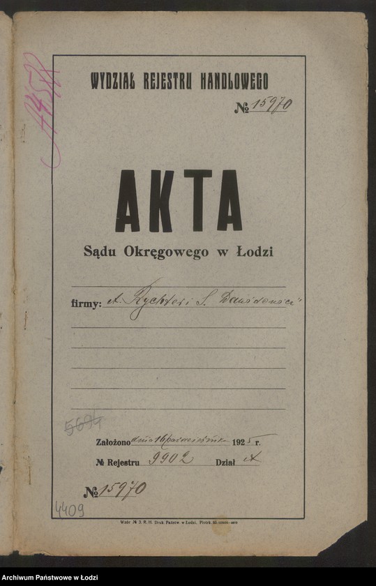 Obraz 2 z jednostki "A.Rychter i S.Dawidowicz- tkalnia i przędzalnia zarobkowa"