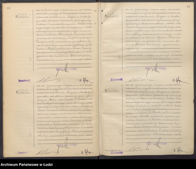 Obraz 12 z jednostki "Akta zgonów od numeru 999 do numeru 1969"