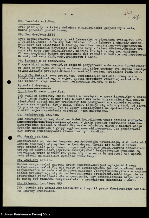 image.from.unit.number "Protokóły z posiedzeń Komisji Zdrowia, Spraw Socjalnych i Ochrony Środowiska Wojewódzkiej Rady Narodowej w Zielonej Górze"