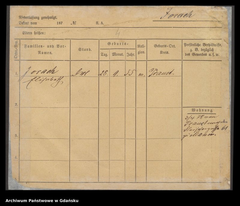 image.from.unit.number "Karty meldunkowe: Jorach - Jost Dorothea"