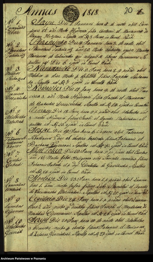 Obraz 13 z jednostki "Księga zgonów"