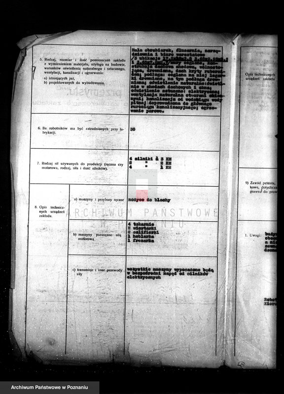 Obraz 13 z jednostki "/Projekt urządzenia zakładów mechanicznych Kabel Polski Spółka Akcyjna w Bydgoszczy/"