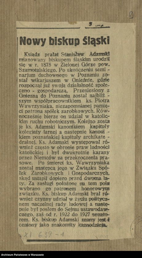 image.from.unit.number "Adamski Stanisław - ksiądz biskup"