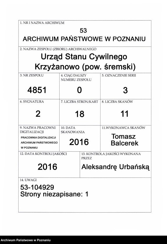 Obraz 1 z jednostki "Księga małżeństw"