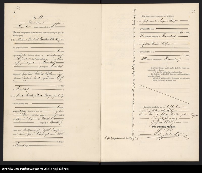image.from.unit.number "Heirats-Haupt-Register Standesamt Sagan Land"