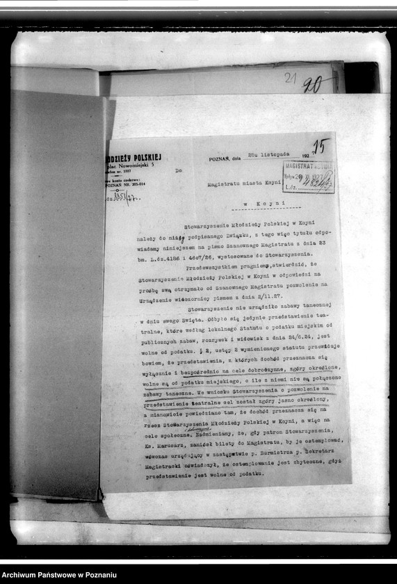 Obraz 19 z jednostki "Korespondencja w sprawach organizacyjnych i personalnych Towarzystwa"