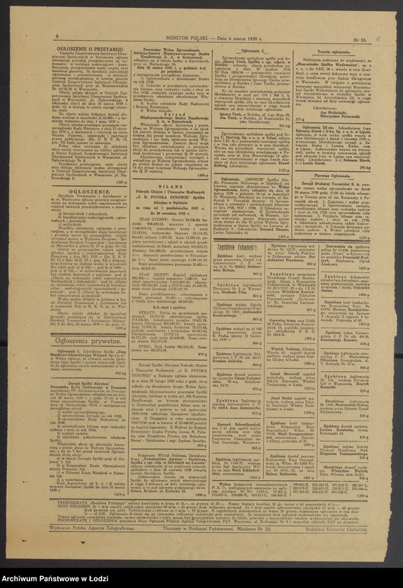 Obraz 20 z jednostki "„Ka-Ge” – Izaak Szulim Król, SzlamaGrynbaum, Szmul Koplowicz, Icek – Majer Grynbaum – wyrób materiałów kołdrowych"