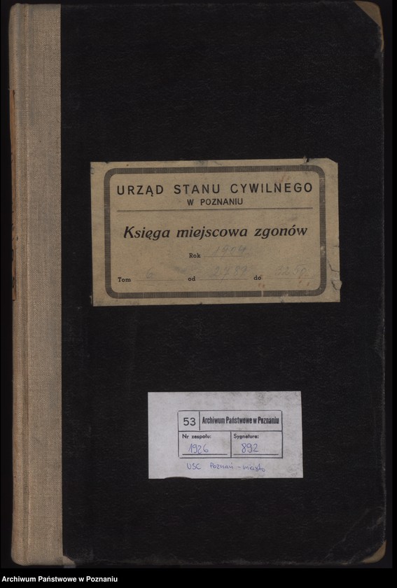Obraz 2 z jednostki "Księga miejscowa zgonów tom VI"