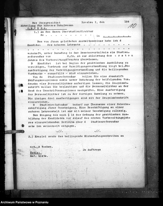 Obraz 14 z jednostki "Pädagogische Prüfung der Studienreferendare"