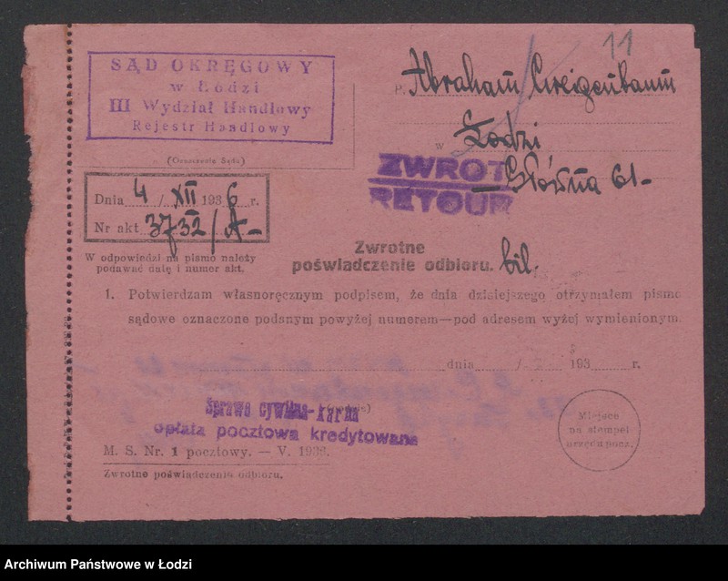 Obraz 13 z jednostki "Abracham Cweigenbaum- zakład jubilerski"