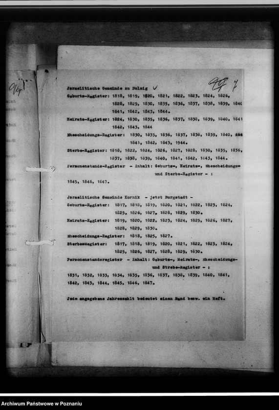 Obraz 11 z jednostki "Register der Juden, Dissidenten und Kirchenbuchduplikate [powiaty: śremski, średzki i wolsztyński]"