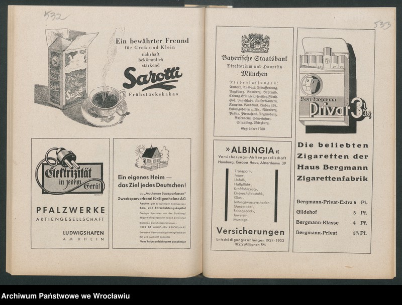 Obraz 9 z kolekcji "Reklamy znanych marek w roczniku „Unsere Saar” z 1935 roku111"