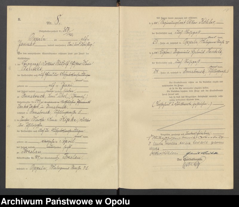 Obraz 12 z jednostki "[Rejestr małżeństw]  1933  Nr 1-155"