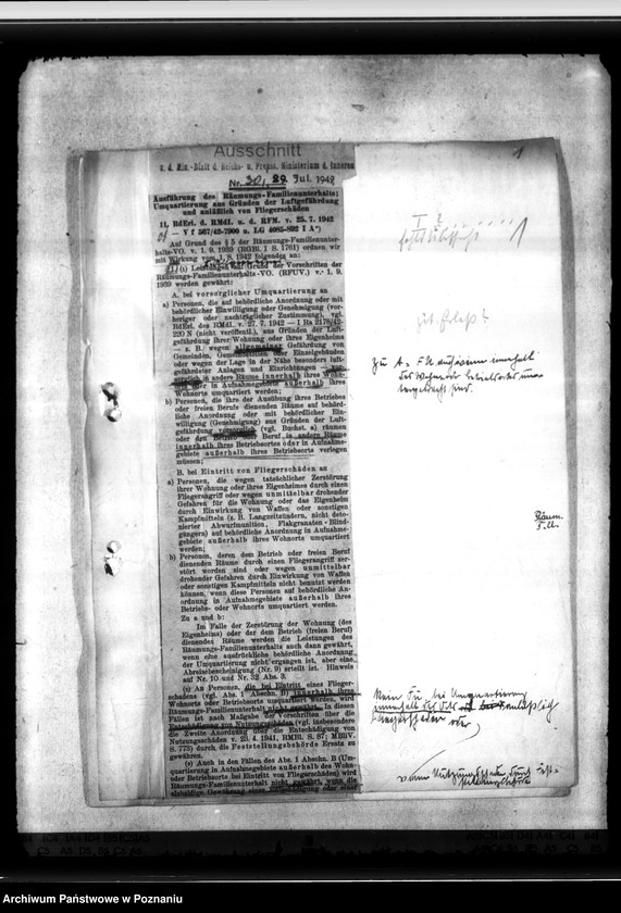 Obraz 5 z jednostki "Räumungs - Familienunterhalt. Sonderunterstützung für Polen. Umquartierung wegen Luftgeführdung"