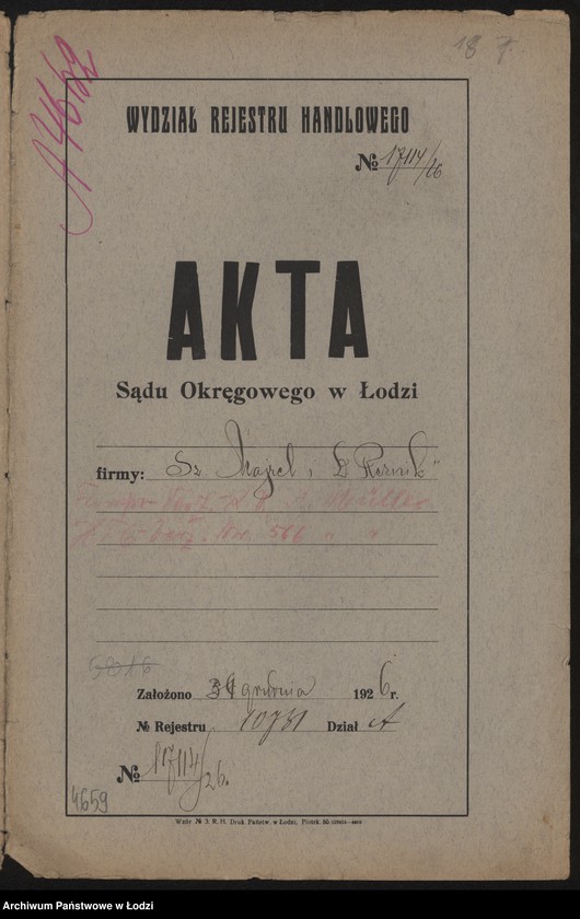 Obraz 2 z jednostki "Sz. Majzel i D. Reznik – sprzedaż towarów manufakturowych"